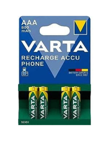 VARTA RECHARGEABLE AAA 800 MAH X 4 TELEPHONE