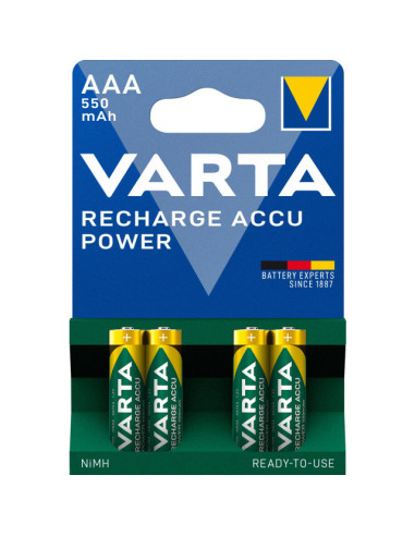 PILES VARTA RECHARGEABLES AAA LR03 800MAH X4