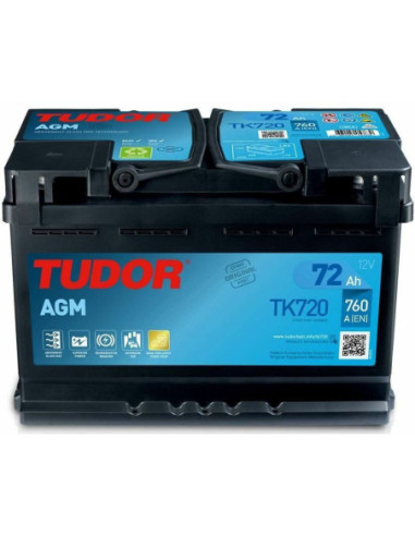 BATTERIE TUDOR AGM TK720 12V 72AH 760A