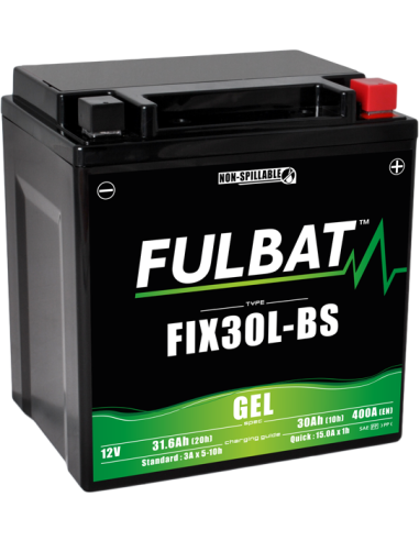 BATTERIE FULBAT GEL FIX30L-BS 12V 30AH 400A