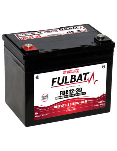 BATTERIE FULBAT AGM CARBON FDC12-39 12V 39AH