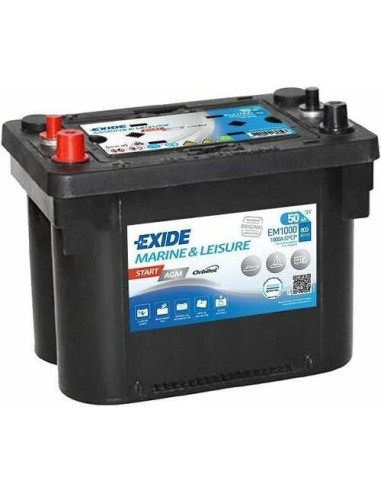 BATTERIE EXIDE EM1000 AGM 12V 50AH 800A