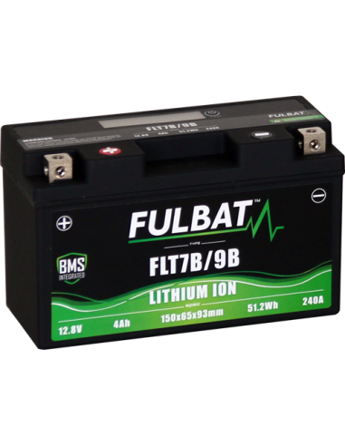 BATTERIE MOTO FULBAT LITHIUM FLT7B/9B 12.8V 4Ah 240A