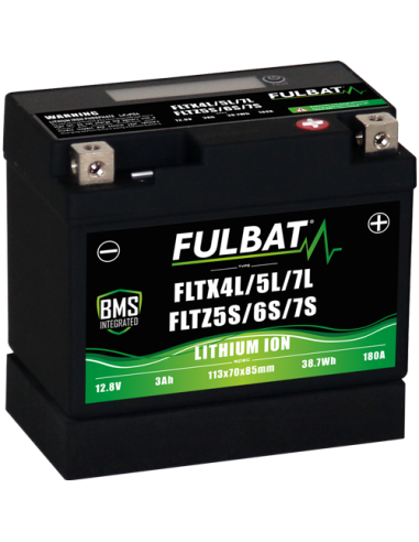 BATTERIE MOTO FULBAT LITHIUM FTX4L/5L 12.8V 2Ah 120A