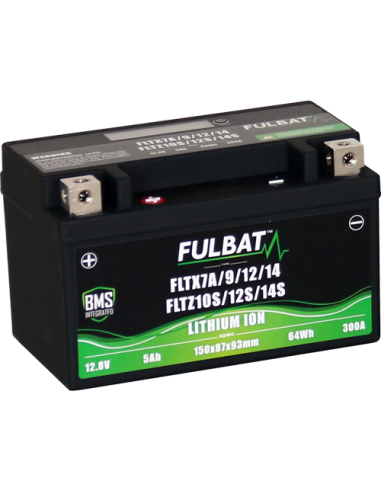 BATTERIE MOTO FULBAT LITHIUM FLTX7A/9/12/14 12.8V 5Ah 300A