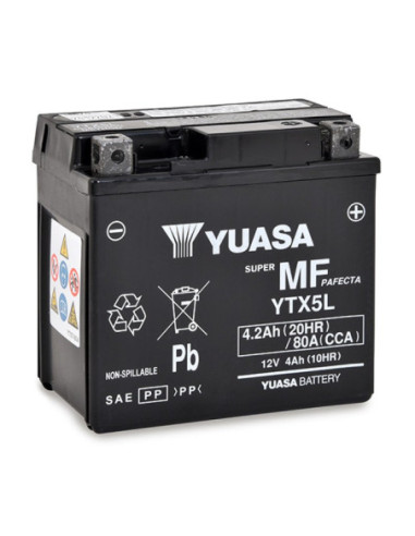 BATTERIE YUASA YTX5L 4.2AH 80A