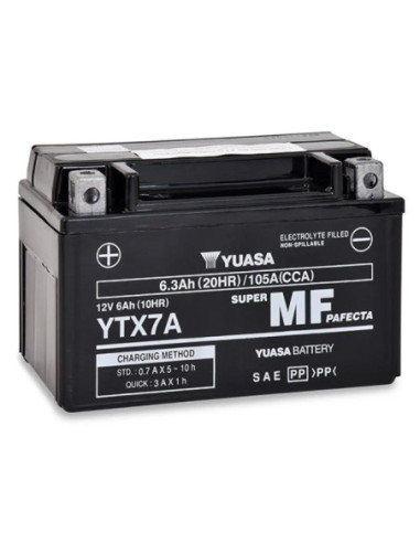 BATTERIE YUASA YTX7A 12V 6.3AH 105A