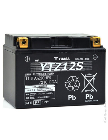 BATTERIE YUASA YTZ12S 12V 11.6AH 210A