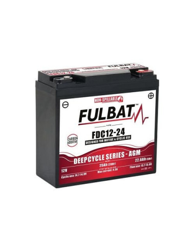 BATTERIE FULBAT AGM CARBON FDC12-24 12V 25AH