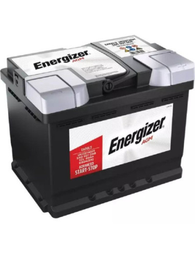 BATTERIE ENERGIZER EA60L2 12V 60AH 680A L2 AGM